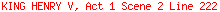 KING HENRY V, Act 1 Scene 2 Line 222